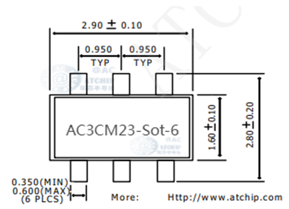 �NƬ���O��SOT23-6�����T⏷��b�ߴ�